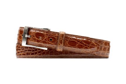 Wallace 2 Buckle Freshwater Crocodile Belt - Honey